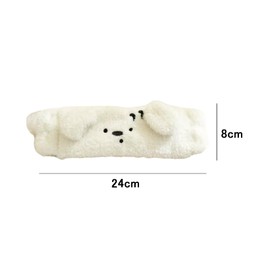 Hair Band, Face Washing, Cute, Animal Motif, Soft, Absorbent, Microfiber, For Face Washing, Stylish, Non-Slip, Fluffy, All Around Hair Accessory, Women's, For Bath, Makeup, Wide Hair Turban (Whote)