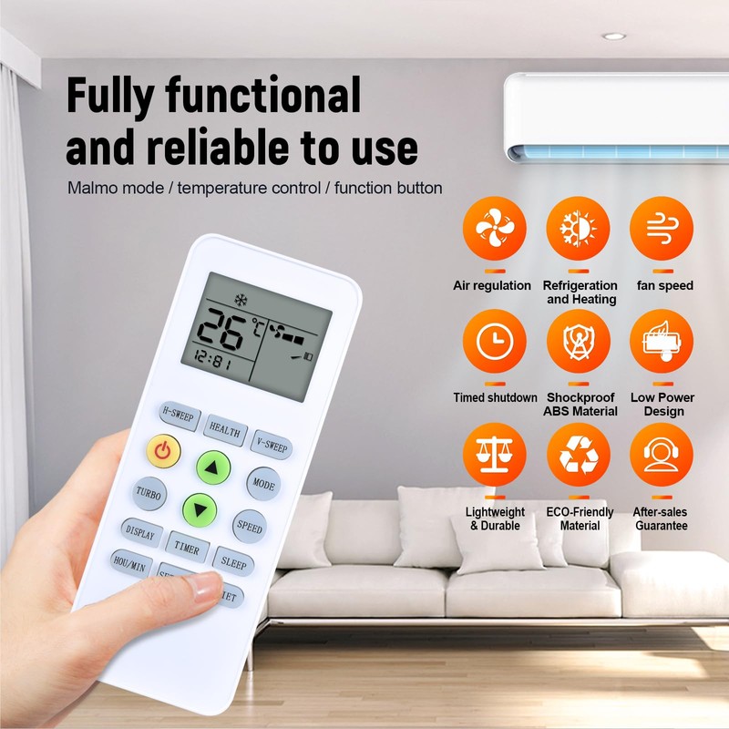 KKG12A-C1 New Replace AC Remote Control Compatible for CHANGHONG/Ree/Pastamic/CHEBLO/ONAX Air