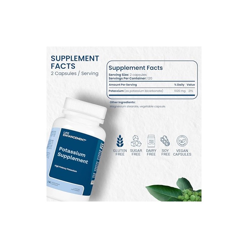 Life Enhancement Potassium Basics 240 Caps by Life Enhancement