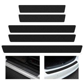 4 Strips Car Door Sill Protectors with 1 Strip Boot Bumper Strip, Door Sill Anti-Scratch Protection, Car Boot Film
