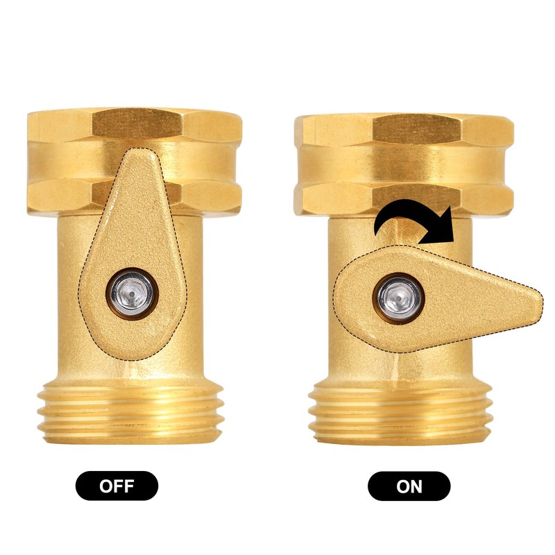SIGURANTA Garden Hose Shut Off Valve, 3/4 Inch Solid Brass