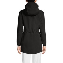 Lands' End Womens Packable Waterproof Raincoat Black Plus 2x