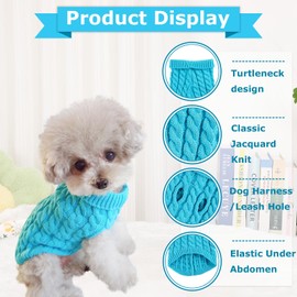 2 Pieces Dog Sweaters for Medium Dogs Girl boy, Knitted Chihuahua Sweater Yorkie Dachshund,Dog Sweaters for Small Dogs Girl Male Fall Winter Puppy Cat（Medium）