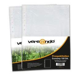 versando Economy A4 Document Wallets with Book Edge Transparent Grained Transparent 45 µm (Pack of 200)