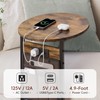 Vagusicc C Shaped End Table with Charging Station, 32" Tall
