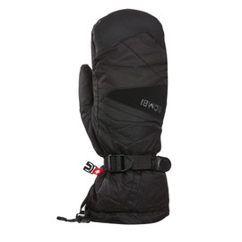 KOMBI - Original Women Waterguard Mittens Large - Water Resistant Skiing Snowboarding Mittens - Heat Pack Pocket (Medium, Black)