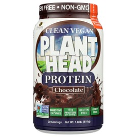 Genceutic Naturals Plant Head Protein Dietary Supplement, Chocolate, 1.8 Pounds