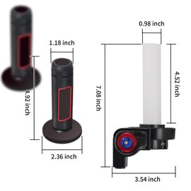 CADUFUELLY 7/8" 22mm Twist Throttle Accelerator Handle Grips and Cable Set Switch Replacement for CRF KLX TTR 110 125 150 200 250cc Mini Bike ATV Quad Pit Bike Dirt Bike (Red)