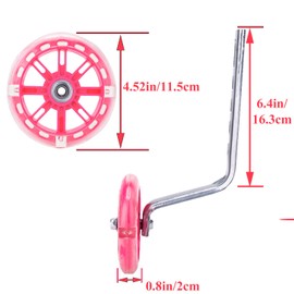 NONMON Bicycle Training Wheels, 1 Pair Kids Bike Stabiliser Support Universal Flash Auxiliary Wheels for 12 14 16 18 20 inch Single Speed Bicycle, Good for Beginners Boys Girls Children Cycling