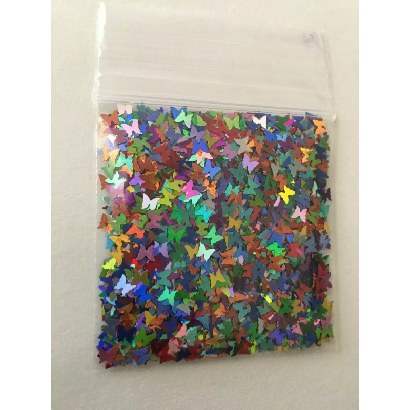the glitters world Solvent Resistant BUTTERFLY shape Glitter (Rainbow B)