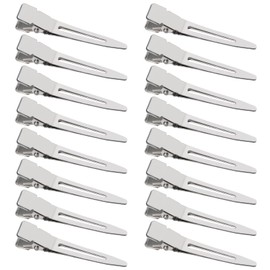 SBYURE 100 Pack 1.77 Inch Single Prong Pin Curl Duckbill Clips,Silver Setting Section Hair Clips Metal Alligator Clips for Hair Extensions