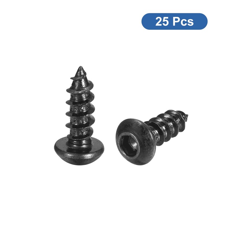 sourcing map Hex Socket Self Tapping Screws, M6 x 16mm
