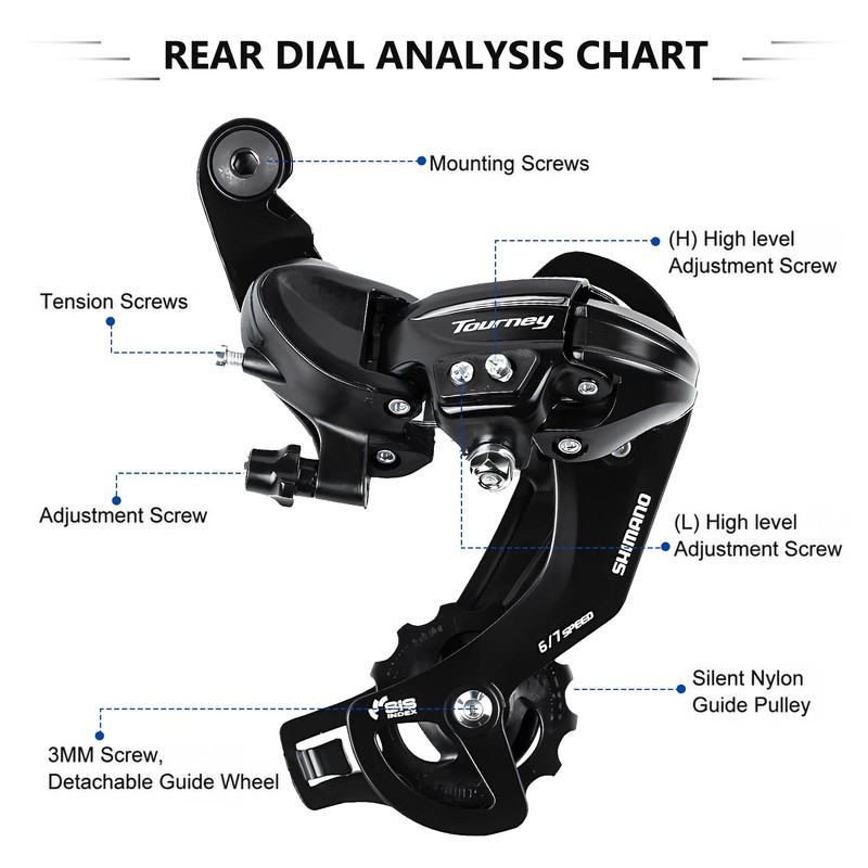 Tourney RD-TY300 Rear Derailleur, 6/7 Speed Direct Mount, Video Guides