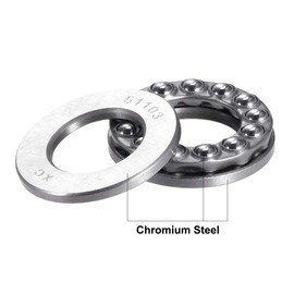 sourcing map 2pcs 51103 Axial Ball Bearings 17 mm x 30 mm x 9 mm Chrome Steel Single Direction