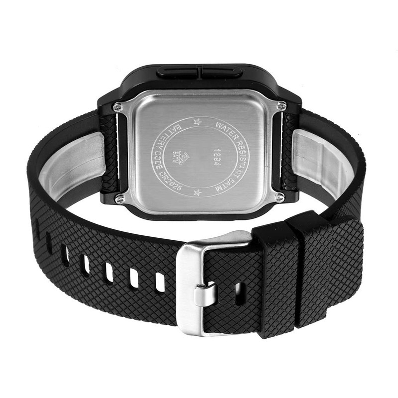 zolohoni Square Men's Digital Watch Big Numbers Dial Large Face