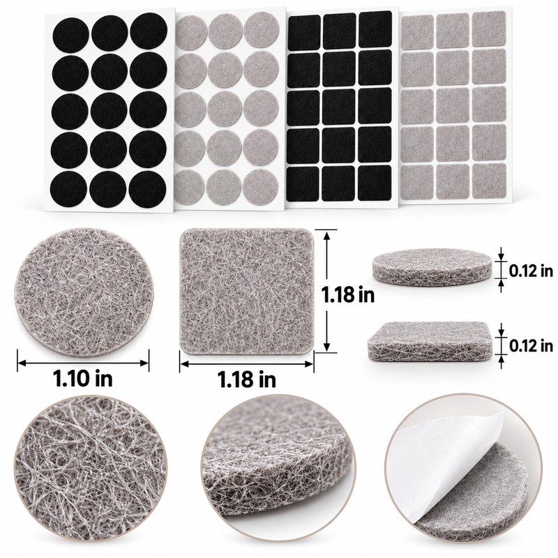 360-Piece Self-Adhesive Felt Furniture Pads for Floor Protection – Round