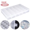 OULII 36 Compartments Clear Plastic Storage Box Jewelry Boxes