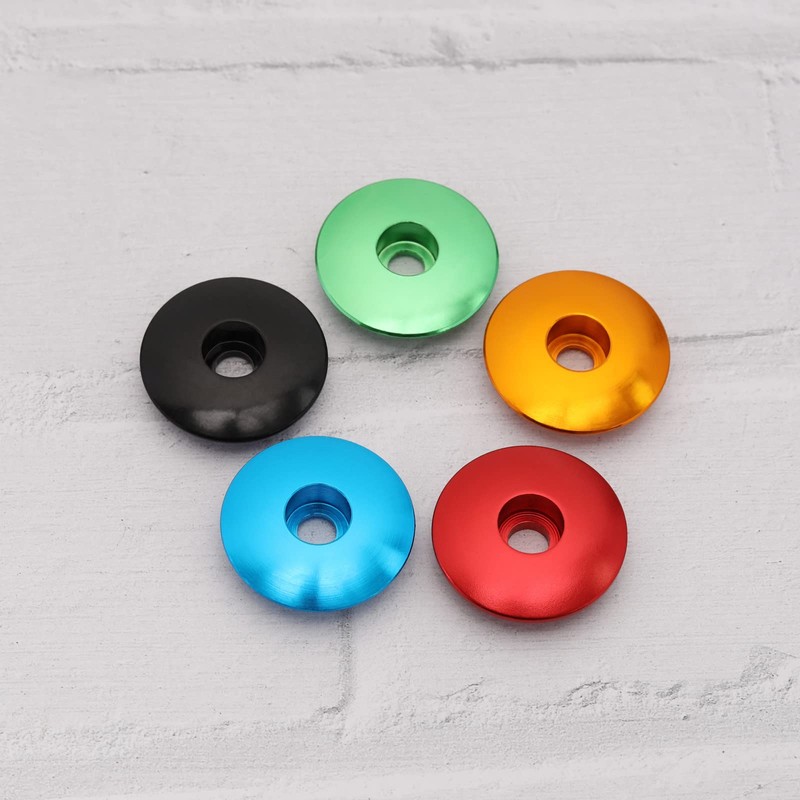 EMSea 5Pcs Bicycle Headset Top Cap Replacement Aluminium Alloy Cycling
