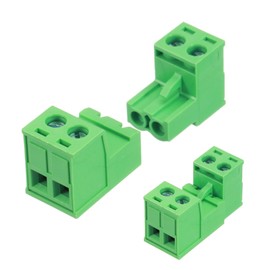 MECCANIXITY 4 Set 2 Pin 5mm 0.2 Inch Pitch PCB Mount Screw Terminal Block Connector Male Female, Green