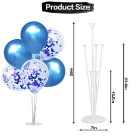 Nelbiirth Happy 10th Birthday Party Decorations Set,10th Birthday Blue Swirls Streamers with Blue Table Ballon Stand Kit,Cheers to Ten Years Old Bday Party Decorations.
