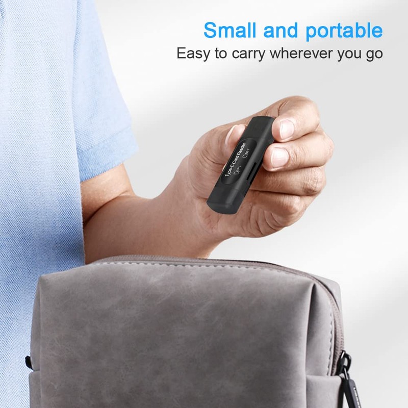 SD Card Reader, Seminer 4-in-1USB C/USB 2.0 Dual Slot OTG