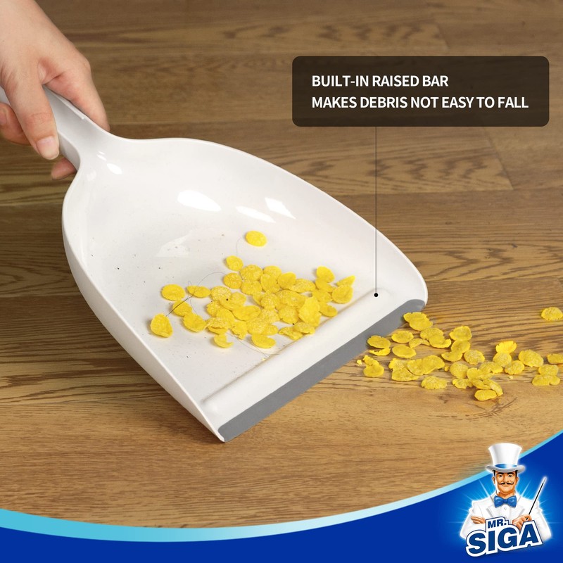 MR.SIGA Dustpan and Brush Set, Portable Cleaning Brush and Dustpan