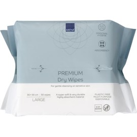 ABENA Premium Dry Wipes | Pack of 50 Wipes | 30 x 30cm | Multifunctional Cleansing Wipes | Hygiene Wipes | Easy & Effective Everyday Cleaning | Disposable Towels | Absorbency Level 4