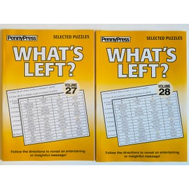 Volumes 27 and 28 of The What's Left? Puzzles (Simon Says) from Penny Press Selected Series - A Word Game Puzzle Book That Reveals Fun or Inspiring Messages