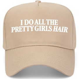 I Do All The Pretty Girls Hair Vintage Trucker Hat | Premium Snapback Baseball Hat for Men & Women (US, Alpha, One Size, Khaki)
