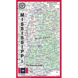 Mississippi State Physical Map - 14.4 x 25 inches - Paper Laminated