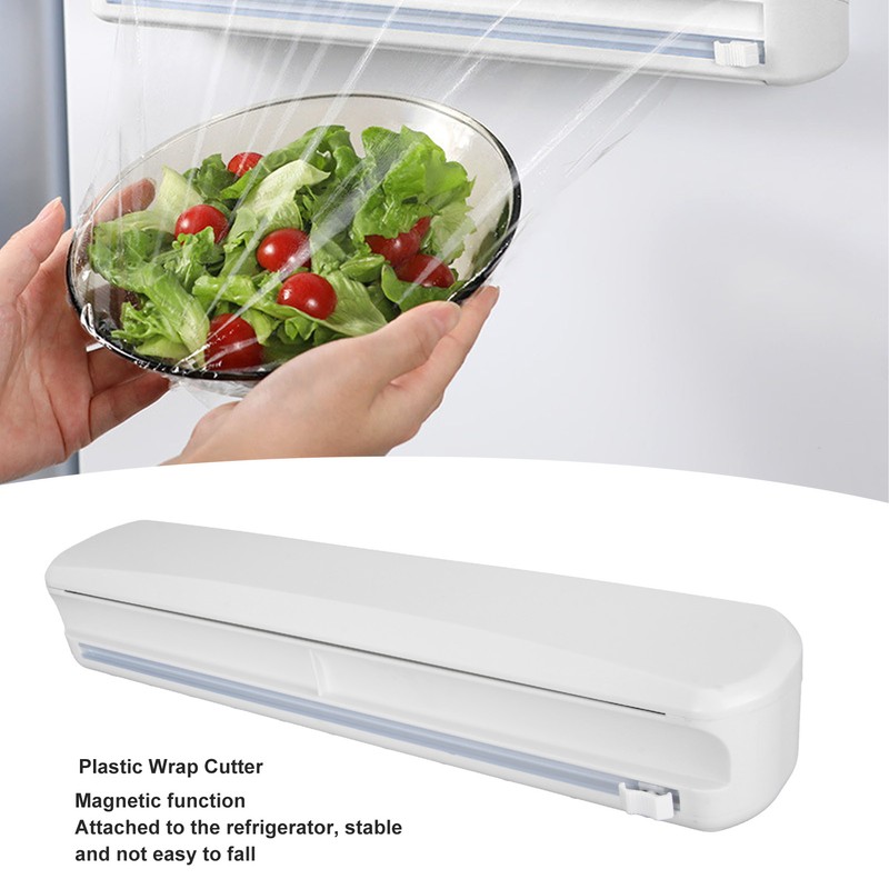 Plastic Wrap Cutter Magnetic Storage Wall Hanging Refrigerator Reusable Cling