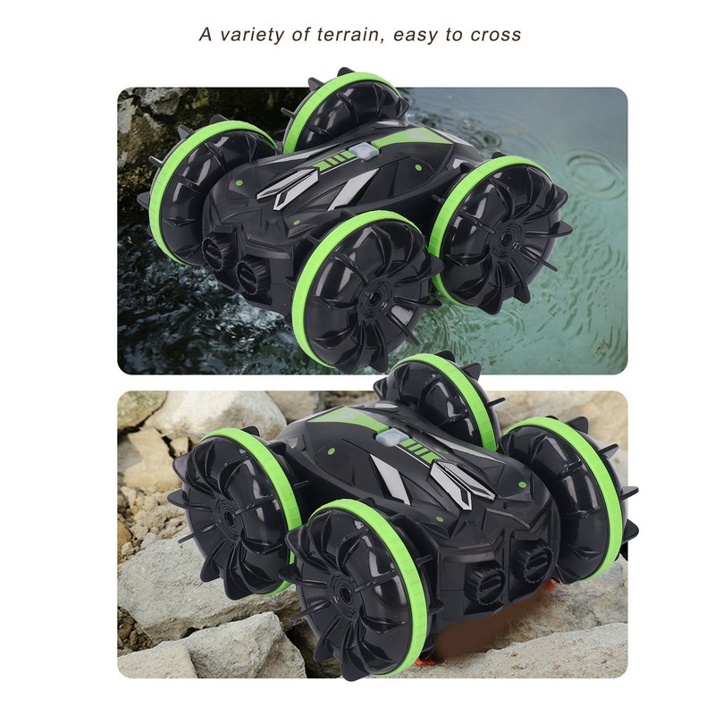 Amphibious Remote Control Car Waterproof Rechargeable Double Sided Tumbling RC