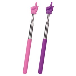 Dumero Extendable Finger Pointer Stick, School Collapsible Telescoping Long Hand Pointing Stick, Classroom Must Have Supplies Essentials, Pink Purple
