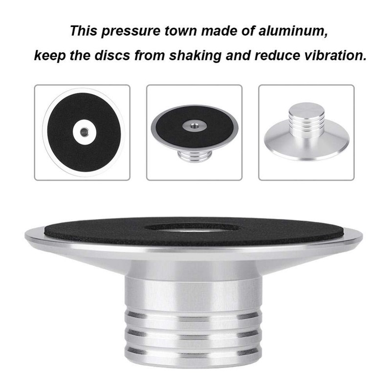Disc Stabilizer for LP Record Players, Aluminum Metal Turntable Balanced