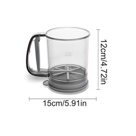 Plastic Flour Sifter, Double flour filter Flour Sifter for Baking, Fine Mesh with Hand Press Design, Portable Manual Sifter for Baking, Powdered Sugar, Flour, Kitchen Cooking Sieve Tools for Cooking