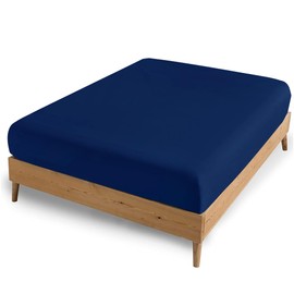 AMEHA Extra Deep Single Fitted Sheet 40cm/16 Inches – Navy Super Soft Brushed Microfibre Easy Care Fitted Bed Sheet for Single Bed