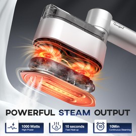 Travel Steamer - Portable Steamer for Clothes, 8FT Power Cord, Handheld Small Size Steam Iron Collapsible Design, Travel College Dorm Home Essentials (White)