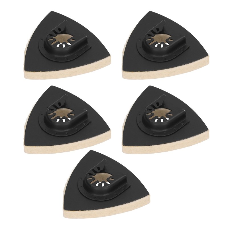 5PCS Wool Polishing Pad with Alloy Steel Base Triangular Felt