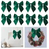 8 Pcs Christmas Wreath Bows for Front Door, Green Velvet