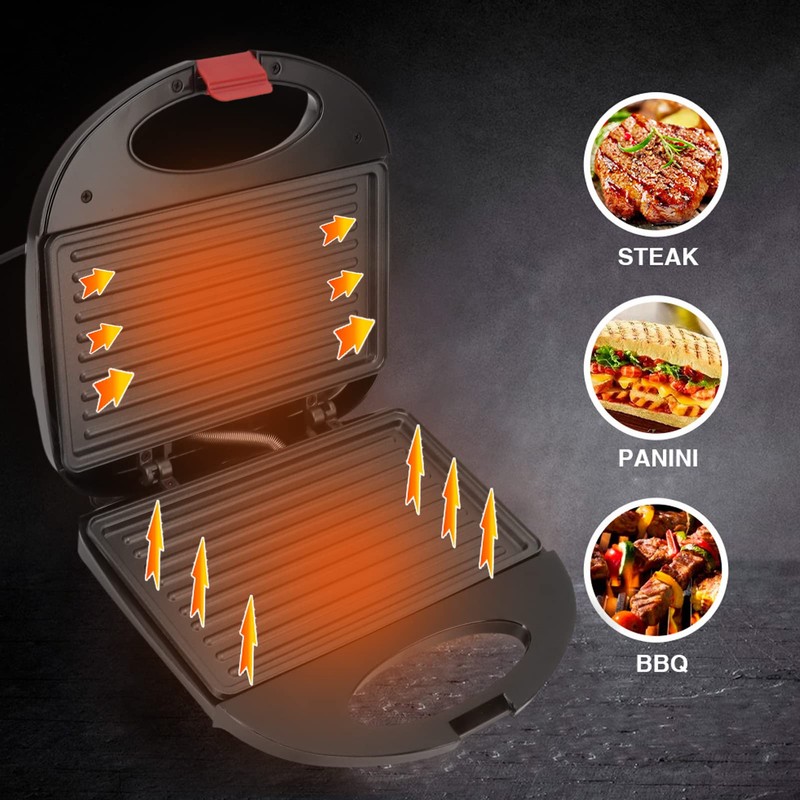 750W Panini Press, Sandwich Maker Nonstick Panini Sandwich Maker Double