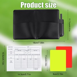 Gosknor Soccer Referee Card Set, 2pcs Warning Referee Red and Yellow Cards with Leather Case Recording Papers Pencil for Volleyball Football Baseball Rugby Ideal Coaches Accessories Kit