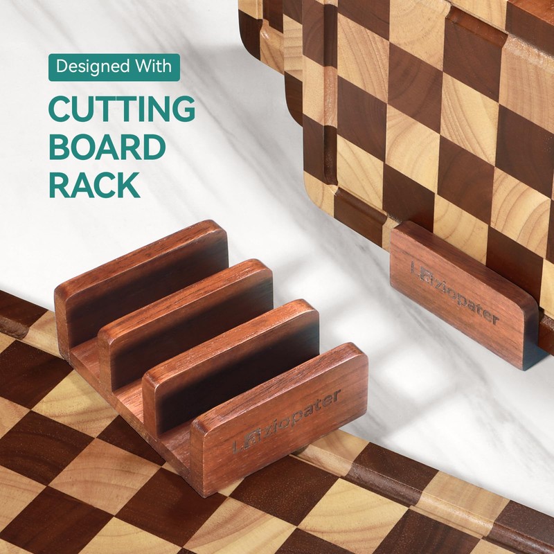 Checkerboard Cutting Board 3-PC Set, Solid Wooden Chopping Board, Acacia