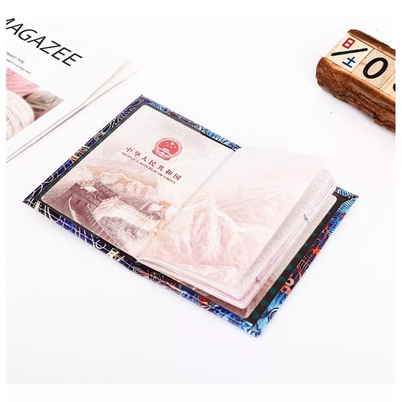 Vintage Funda Pasaporte Estampada Visa Id Porta Documentos