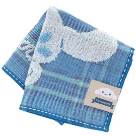 シナモンロール タオルハンカチ タータンチェック (ブルー) 婦人 レディース タオル ハンドタオル 約25cm 000838-0015-02