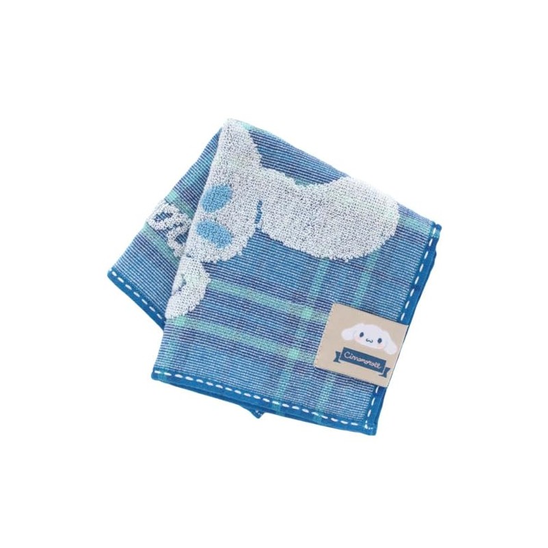 シナモンロール タオルハンカチ タータンチェック (ブルー) 婦人 レディース タオル ハンドタオル 約25cm 000838-0015-02