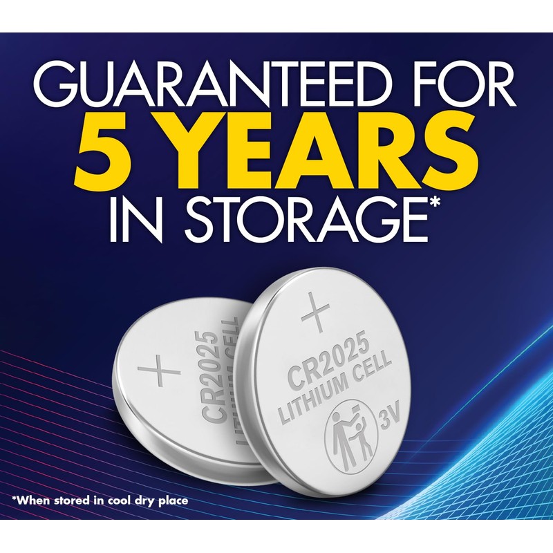 Powermax 6-Count CR2025 Batteries, Lithium 3V Coin Cell Button Battery