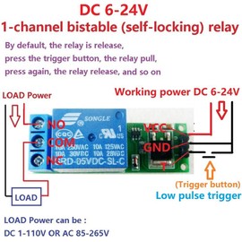 zalati Latching Relay Mini 6-24V Flip-Flop Latch Relay Module Toggle Bistable Self-Locking Switch Low Pulse Trigger Board