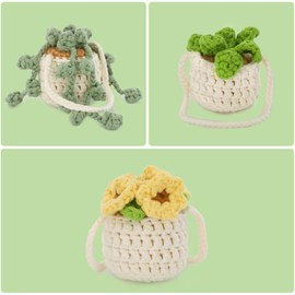 CrochetBox Complete Crochet Kit for Beginners, Hanging Plant Crochet Kit, Include Video Tutorial, Instructions, Soft Yarn
