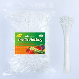 Seedfactor 5 x 30 ft. Plant Trellis Netting, Heavy-Duty Polyester Grow Net, Garden Trellis Netting with Square Mesh for Climbing Plants, Vegetables, Fruits, and Flowers, 1-Pack