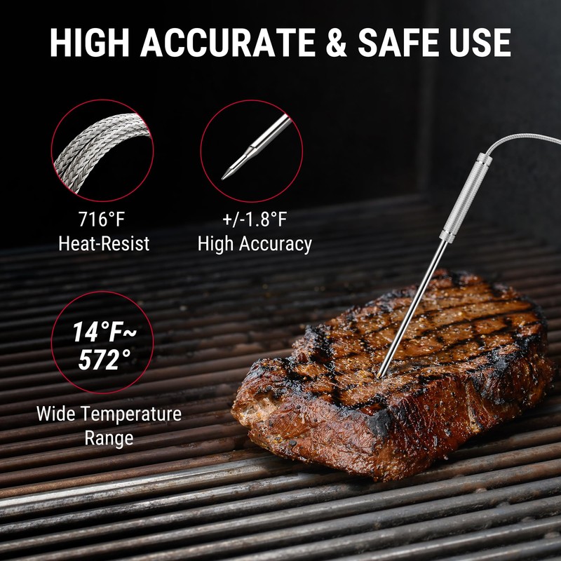 ThermoPro 650 ft Wireless Meat Thermometer Digital for Grilling and